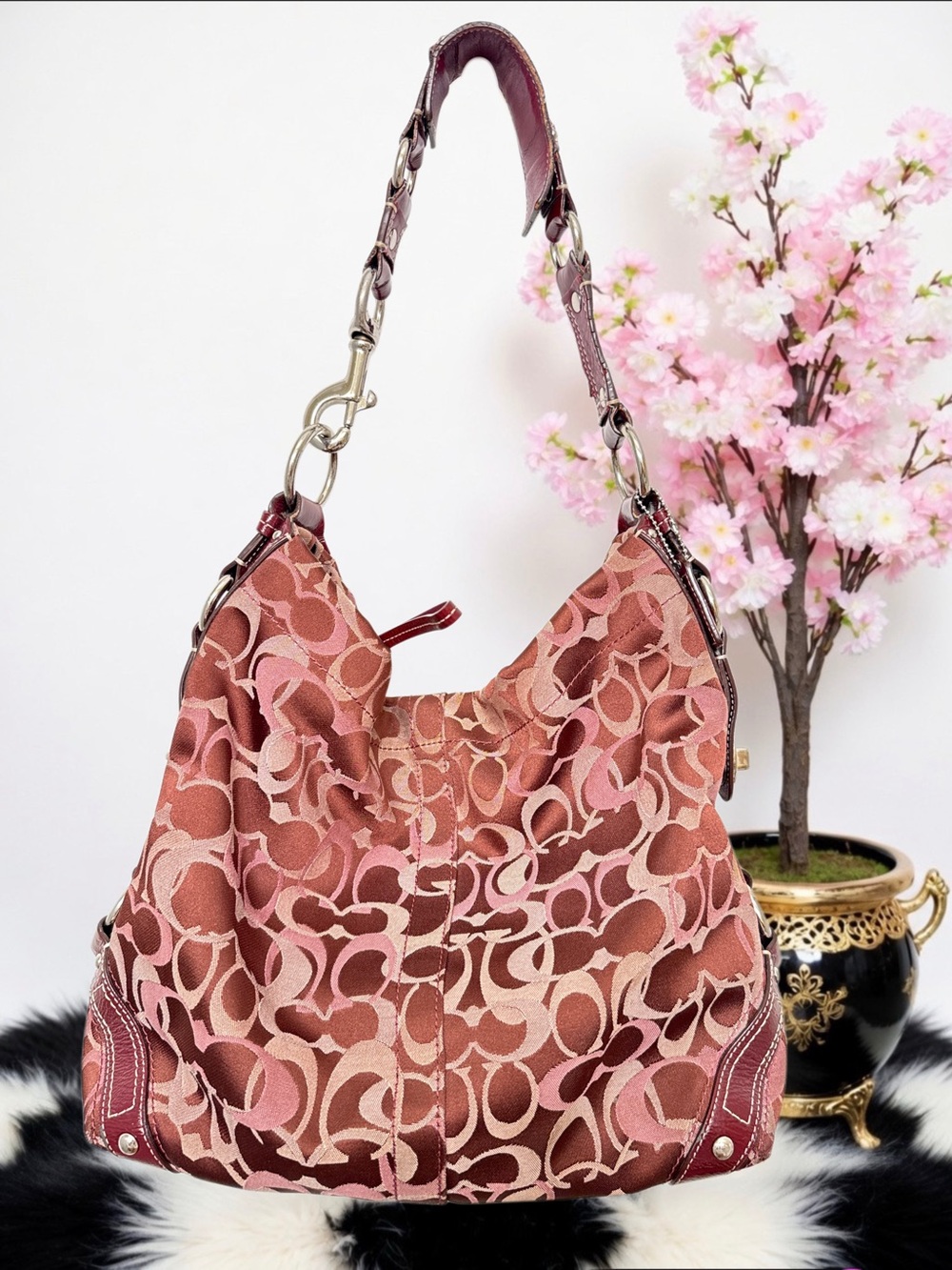 Y2K COACH CARLY LARGE SIGNATURE HOBO BAG